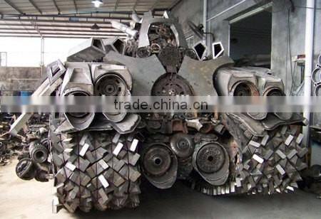 Garden art polished stainless steel iron car