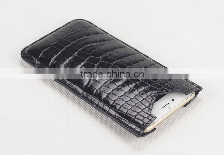 luxury crocodile leather mobile phone pouch cell phone case phone holder bag for iphone