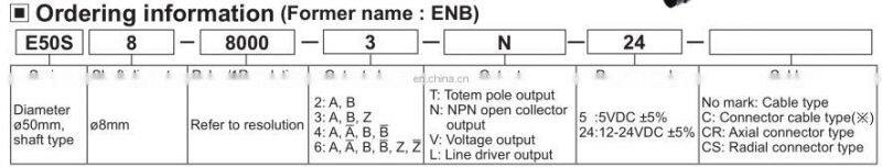 E50S8-600-3-T-24 600ppr push-pull 8mm solid shaft encoder