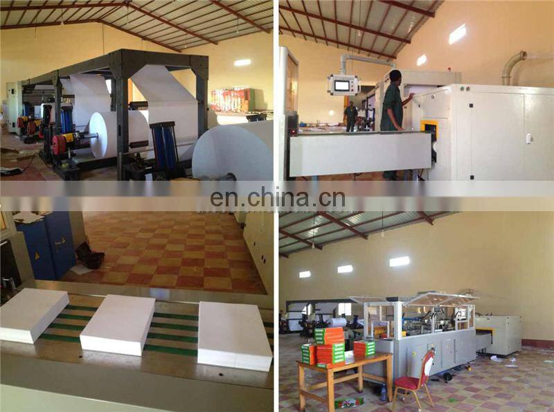 UTHQA4 Automatic 2 Stand Unwinding Roll A4 Copy Paper Sheeting Machine With Overwrapping Equipment