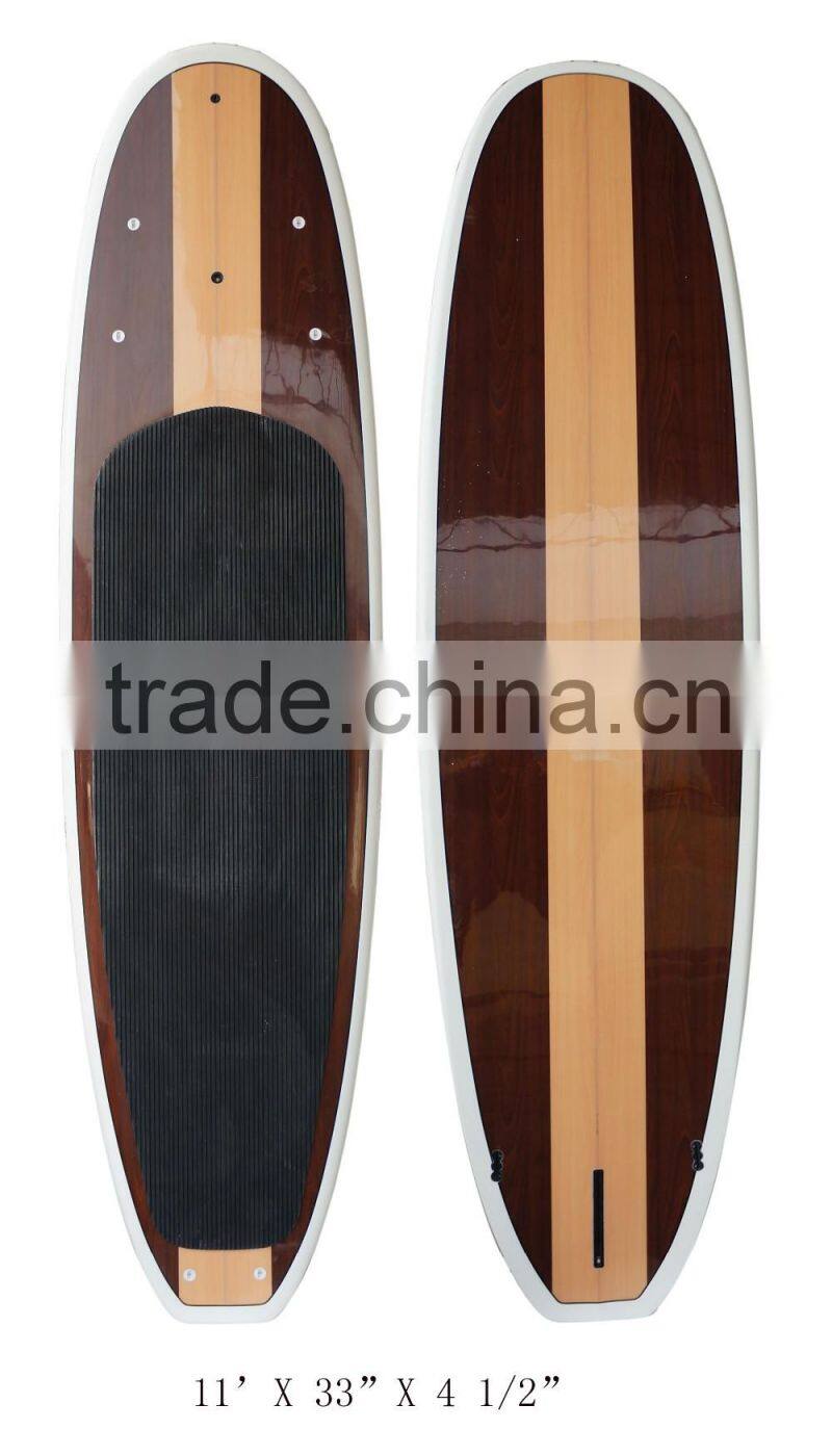 Bamboo Veneer Epoxy resin fiberglass stand up paddle board surfboard