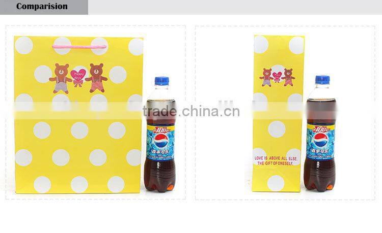 bright yellow attractive printed gift paper bag