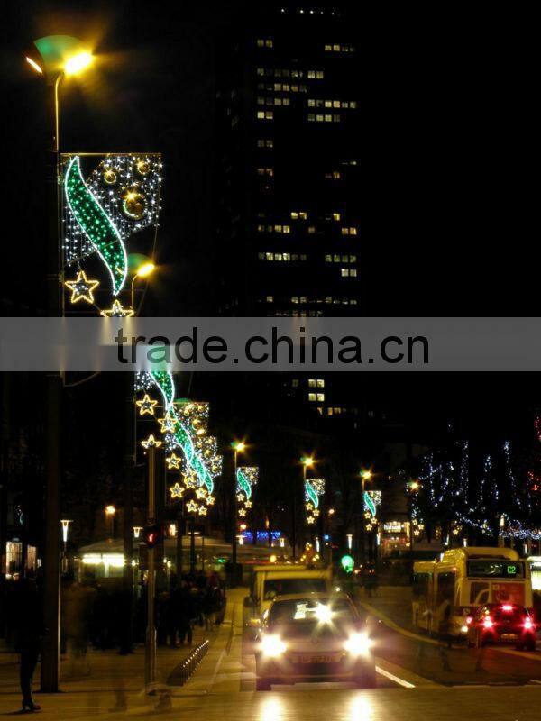 christmas street light road lamps decorated