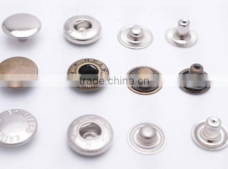 Factory Direct Sale Brass Metal Silver Spring Snap Button
