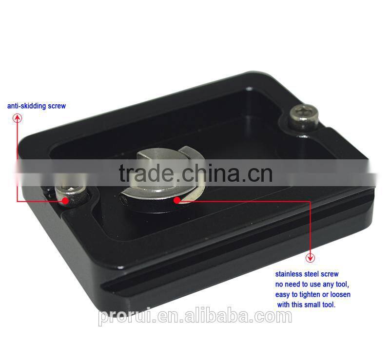 F07874 Leather Hand Wristband Strap Bundle + Hook + Metal Quick Release Plate for Tripod SLR DSLR Camera