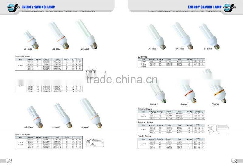 hot selling Energy Saving Lamps CFL 2U 3W 5W 7W 9W 11W