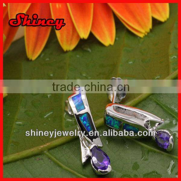 high quality micro paved gold plating white AAA cubic zironia fashion men's earrings