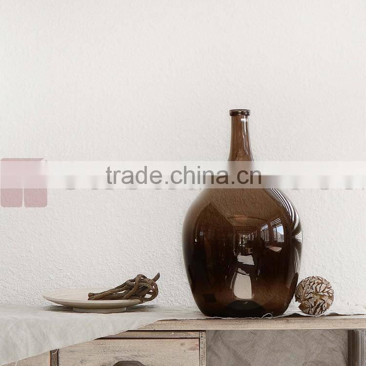 CASAMOTION Deep Brown Hand Blown Art Glass Vase with No MOQ and Gift Boxed, 9405522