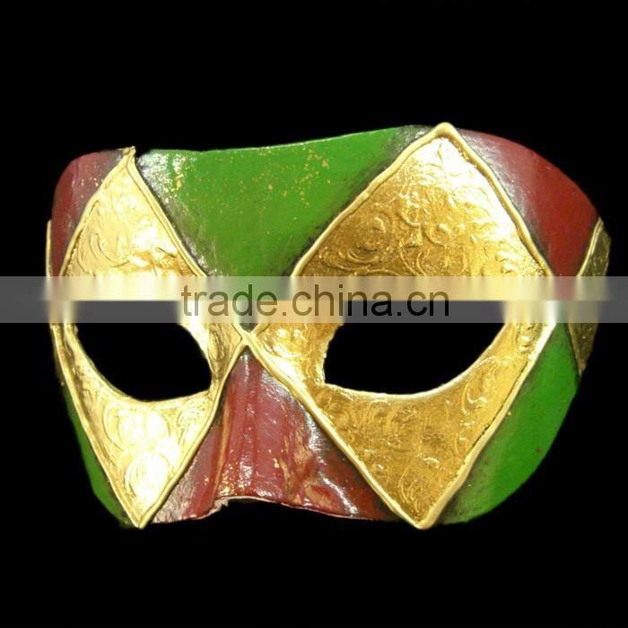 Golden Half Face Mask for Masquerade Carnival Mask, PVC Mask