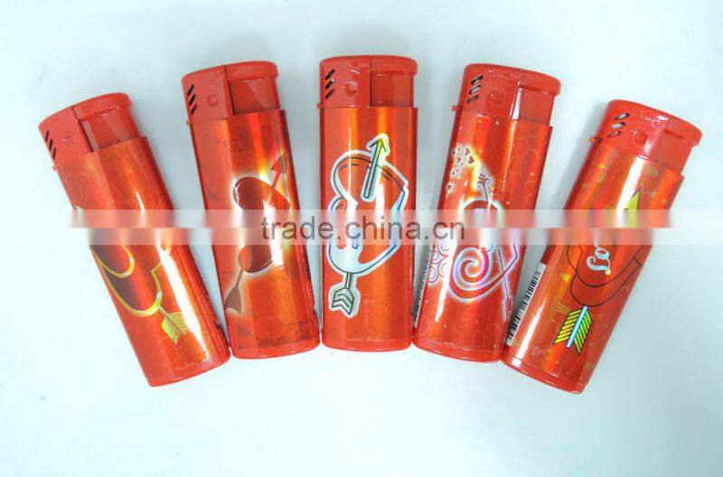 big electronic windproof cigarette lighter wrap custom picture led projection lighter