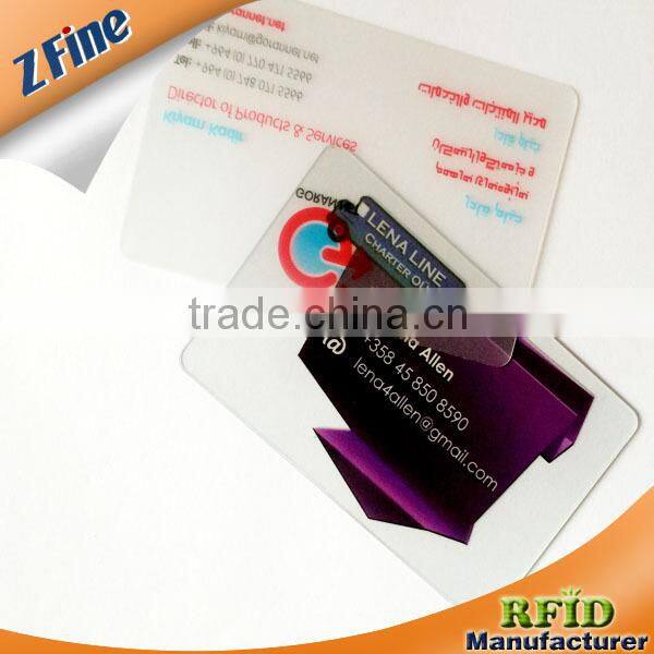 Transparent Plastic Card, Clear PVC Card, Frosted Transparent Card