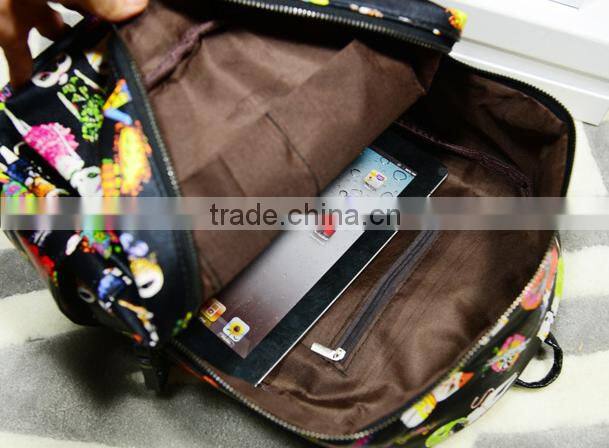 Newest Design Scrawl Backpack/PU Leather School backpack/Funny Backpack