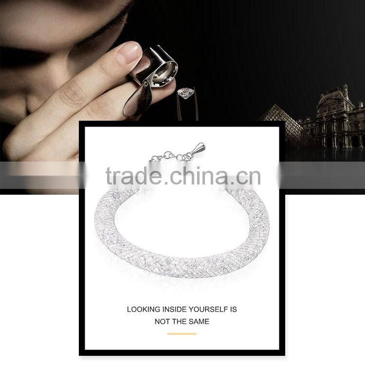 Alloy with crystal 18k white gold jewelry bracelet