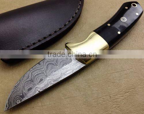 Fixed blade Custom Damascus skinneri Hunting knife wood handle