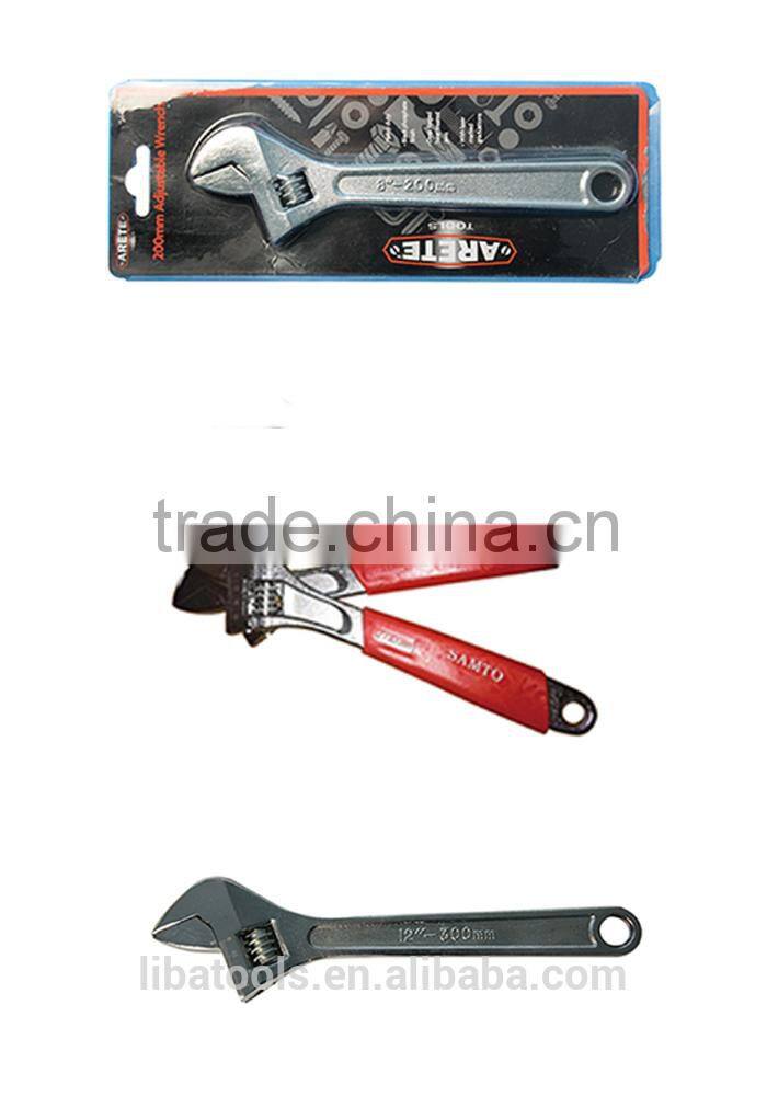 Alibaba China Supplier High Qualtiy CrV Adjustable Wrench Monkey Spanner For Undoing Screws