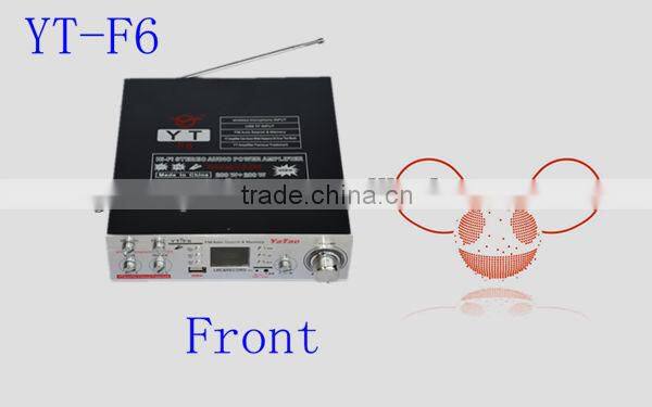 high quality fashion music amplifier YT-F6 with wirelessmicrophone & support FM/ CD/DVD/VCD input