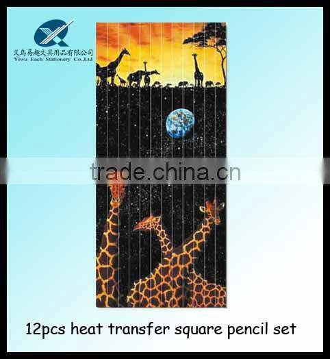2012 Hot Sales HB drawing Square colour puzzles Pencil 12pcs pencil set