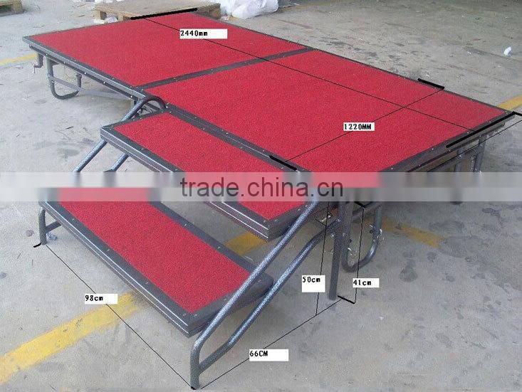 Multifunction used metal folding stage