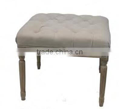 French living room antique wooden square stool chair
