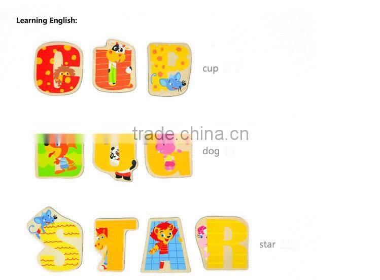 China Alibaba Trade Assurance EN71 and ASTM test 26 pcs alphabet cognition magnet toys wooden magnetic sticks toys