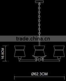 3*40W modern pendant lighting for hotel/home