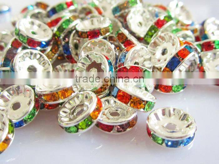 Royal Chain Rhinestone spacer beads! Loose Jewelry Rhinestone Round Spacers beads for Bracelet Necklace Making