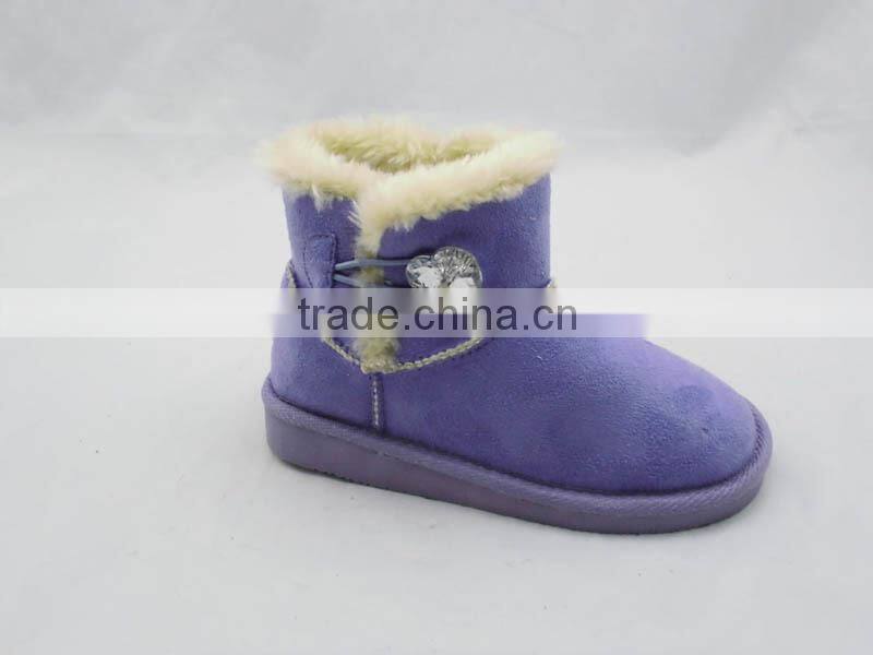 Hot sales button girls warm winter snow boots