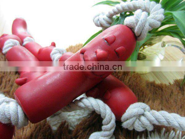 blind dogs accessories-3 shapes of vinyl sausage with rope