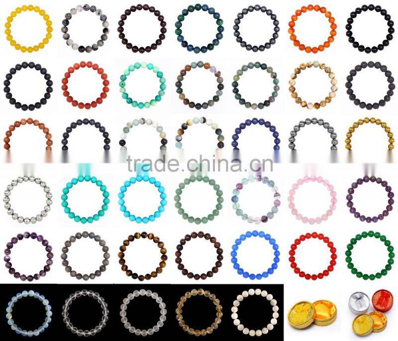 Gorgeous 10mm 7.5 Inch Blue Turqoise Gemstone Bangle Bracelet (Jewelry Box is not Included)