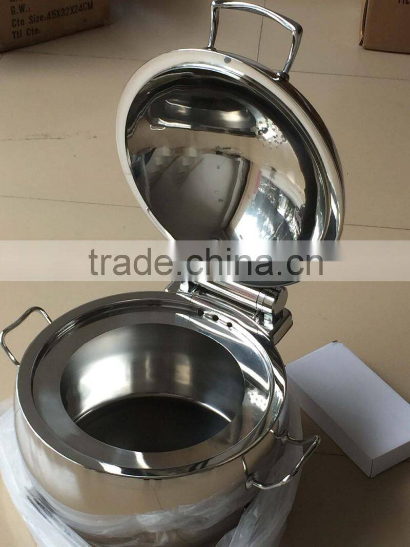 Round buffet induction soup station set W/Glass window lid W/11L bain marie