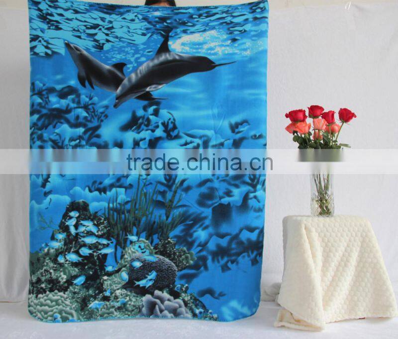 "Wolf" Animal Design Polar Fleece Blanket 100 polyester blanket baby kids children pet travel throw best price factory China