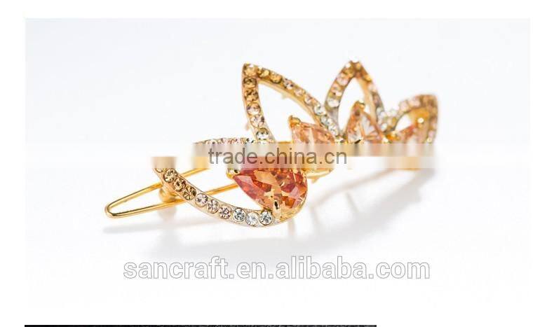 Made in france korean grace crown Austrian crystal hair clip