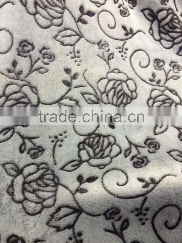 2016 new product back cutting print flannel fleece Fabric