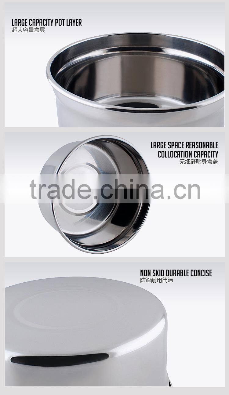 round shape stainless steel stackable food container to keep food fresh