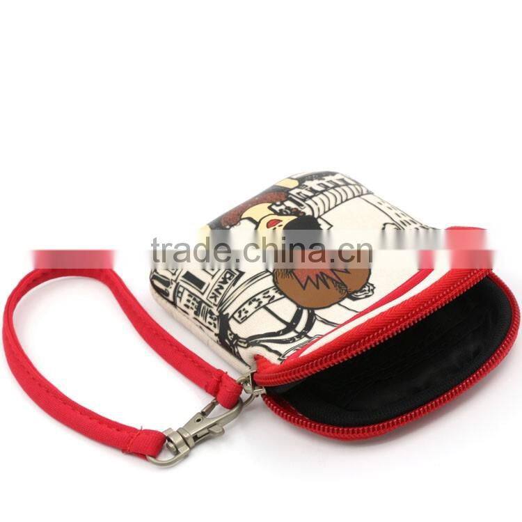 Digital camera pouch with silk screen printing, cute neoprene coin purse