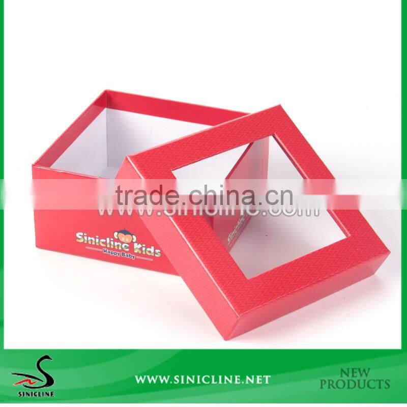 Sinicline Factory Package Kids Clothing Box With PVC Window