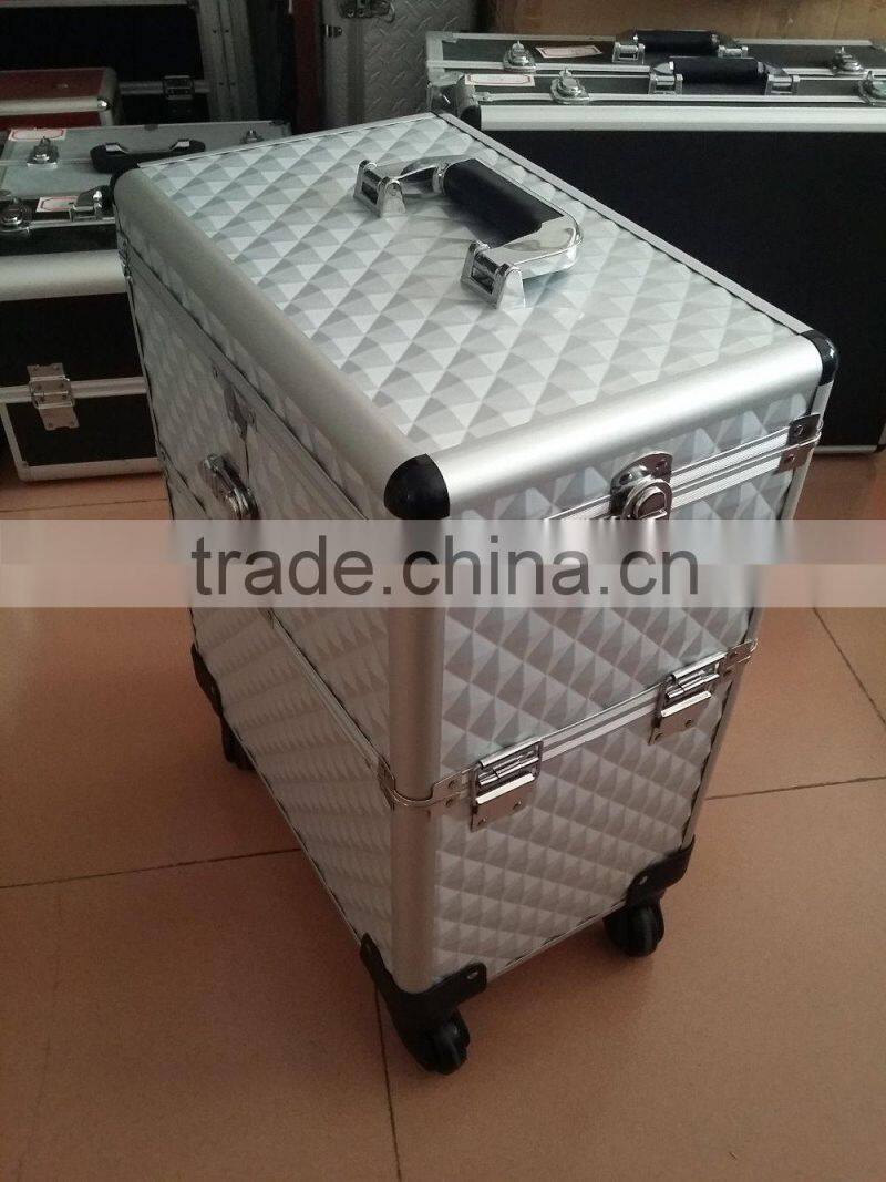 trolley vanity beauty box with 360 degree wheels