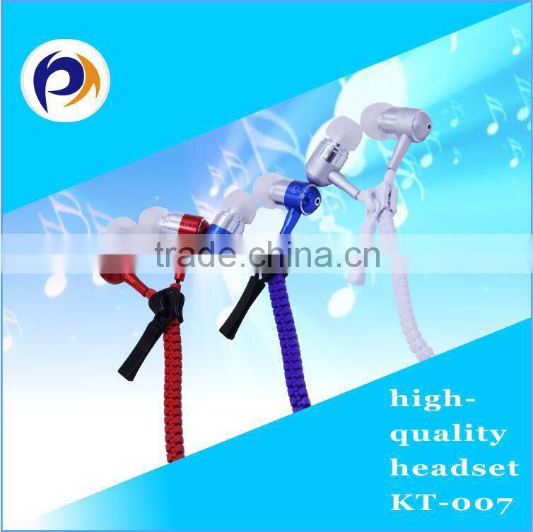 fashion design earphone zipper with mic