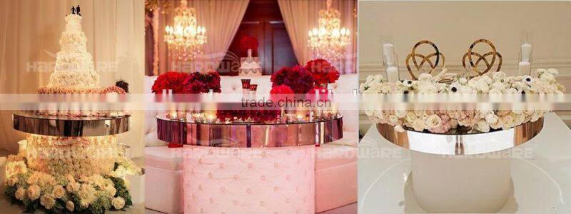 romantic event design glass top crystal pendant wedding cake tables