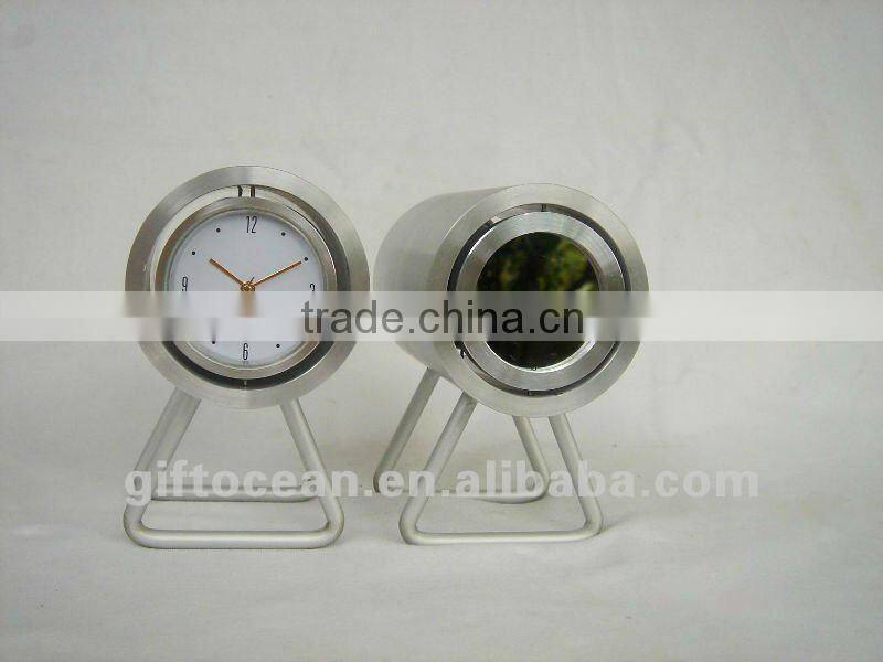 aluminum art metal desk clock,metal crafts table clock
