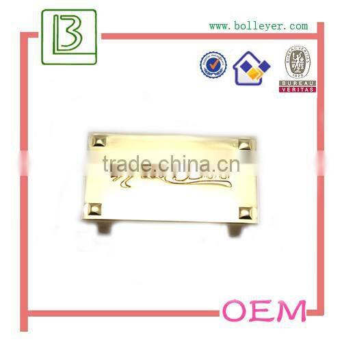 metal logo labels for handbags