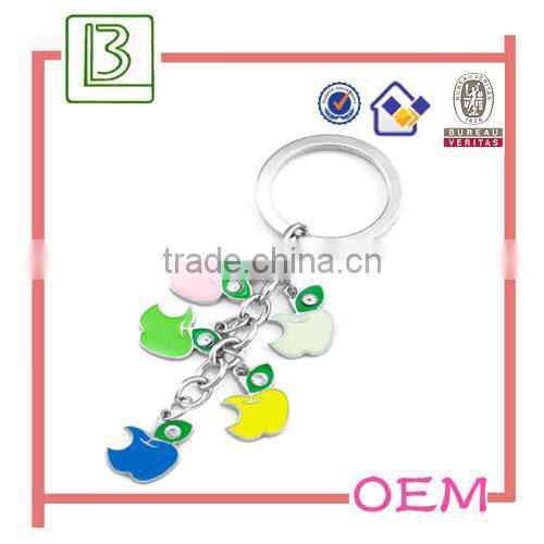enamel tropical fruit metal keychain