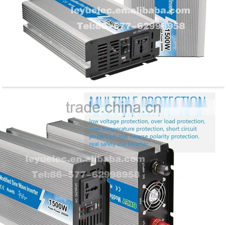 Professional manufacturer modified wave inverter 1500 watt DC 24v to AC 110v /220v OPIM -1500 high frequency power inverter