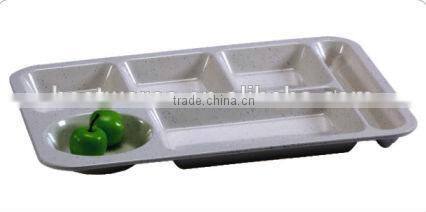 Professional orange divided melamine food serving tray plate