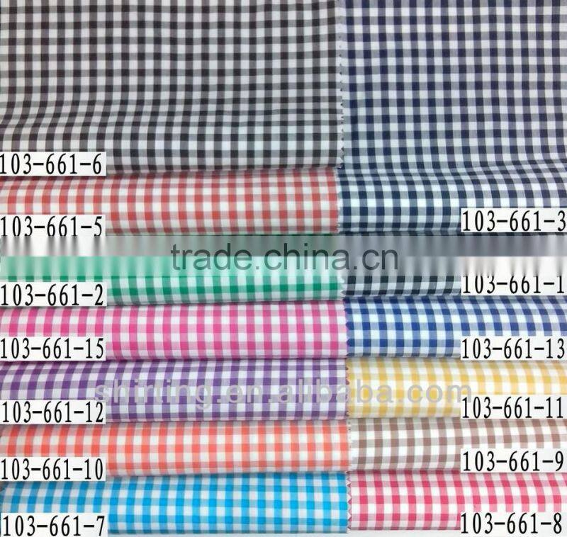 100% cotton yarn dyed check fabric for Men's shirts,ladies' shirting,kids' clothing 40x40 120x80