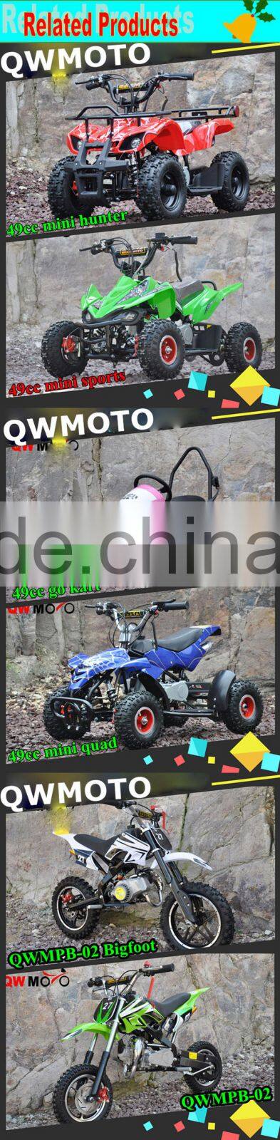 QWMOTO CE 49cc mini gas quad bike 49cc mini ATV for kids with Electric start and pull start
