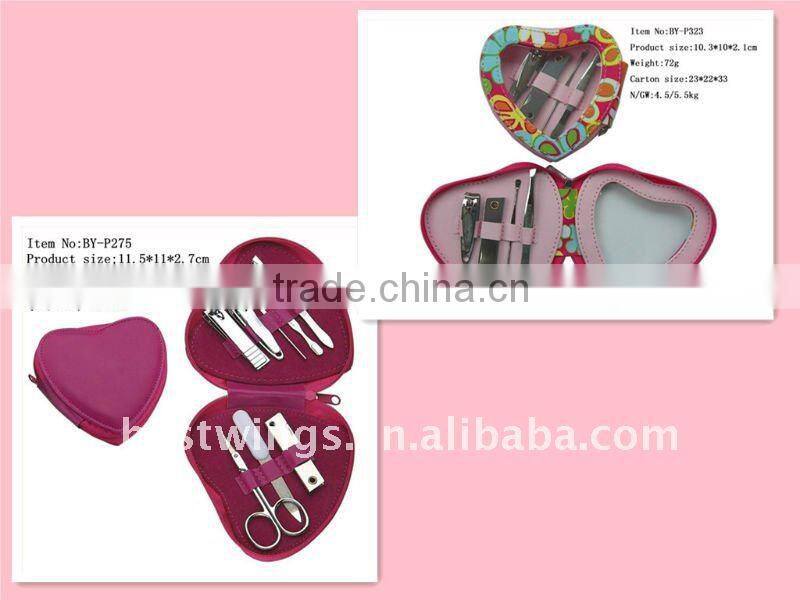 Heart-shape Professional Make up brush Set&Manicure Set+Manufacturer Direct