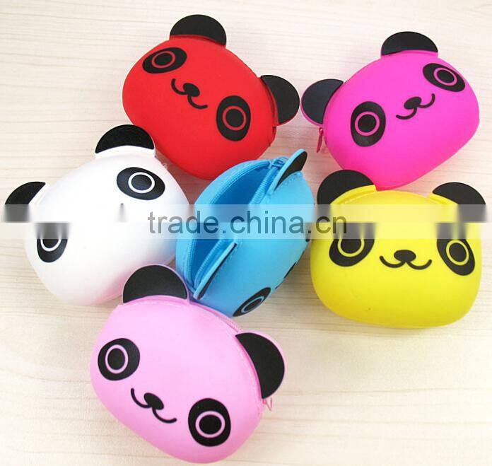 New design panda silicone smart coin wallet durable silicon coin pouch