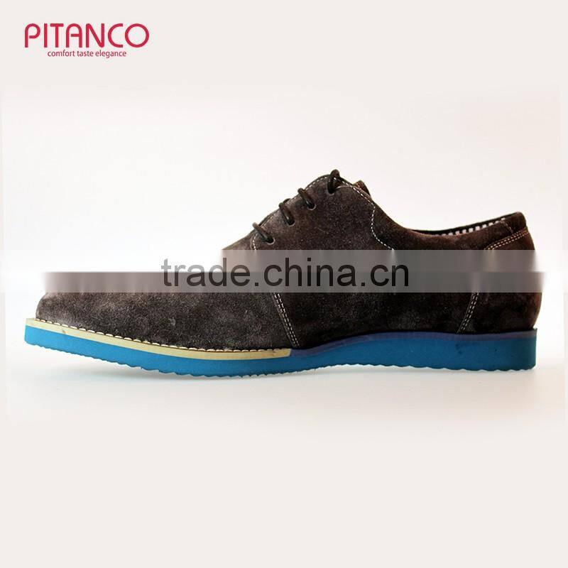 Young men style swede leather lace-up casual shoes