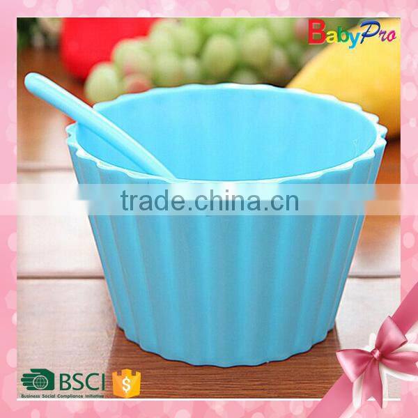 Babypro 2015 Hot New Product Alibaba China Baby Product Colorful Ice Cream Bowl And Spoon Baby Bowl Set Baby Tableware